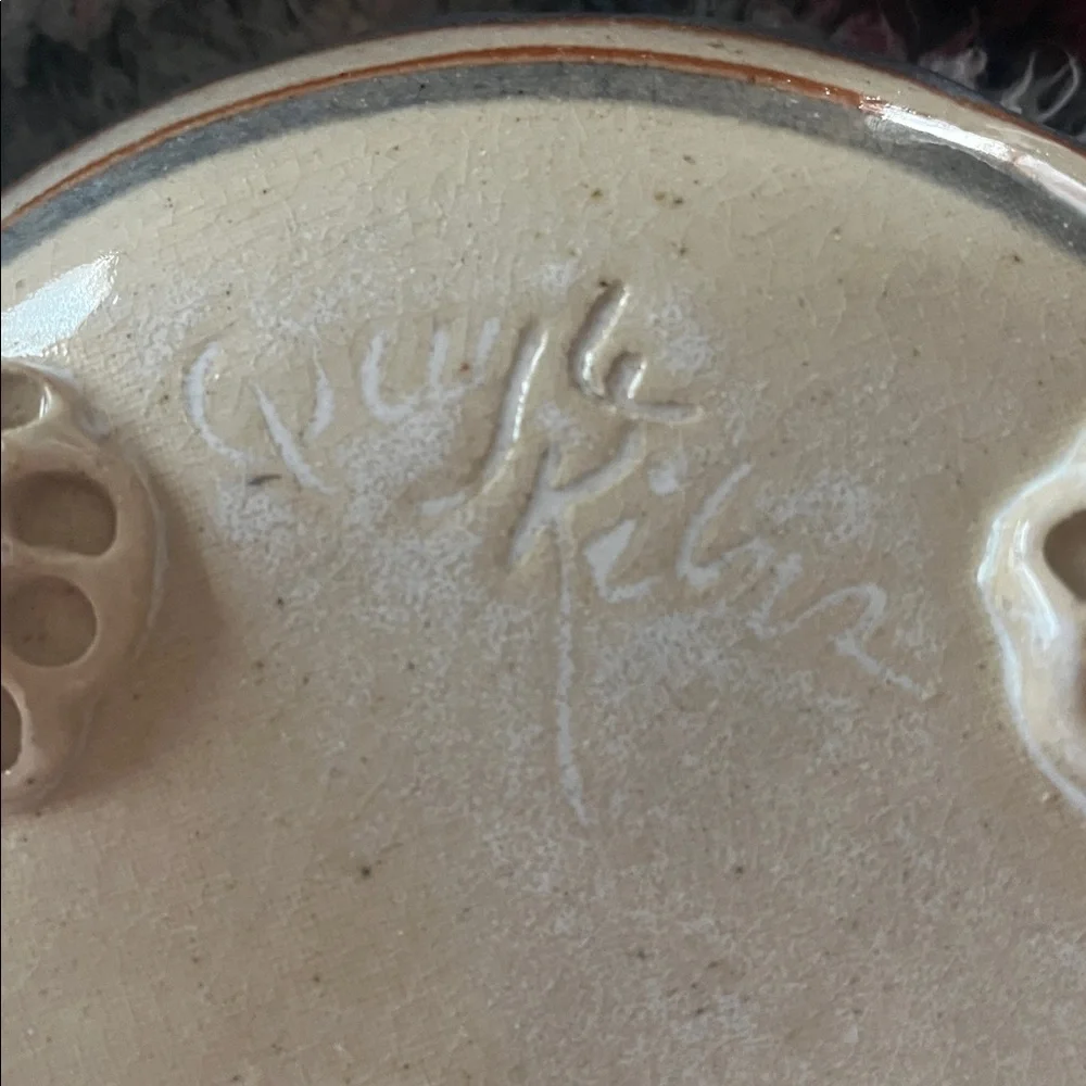 Great duck shaped vintage studio glazed pottery dish